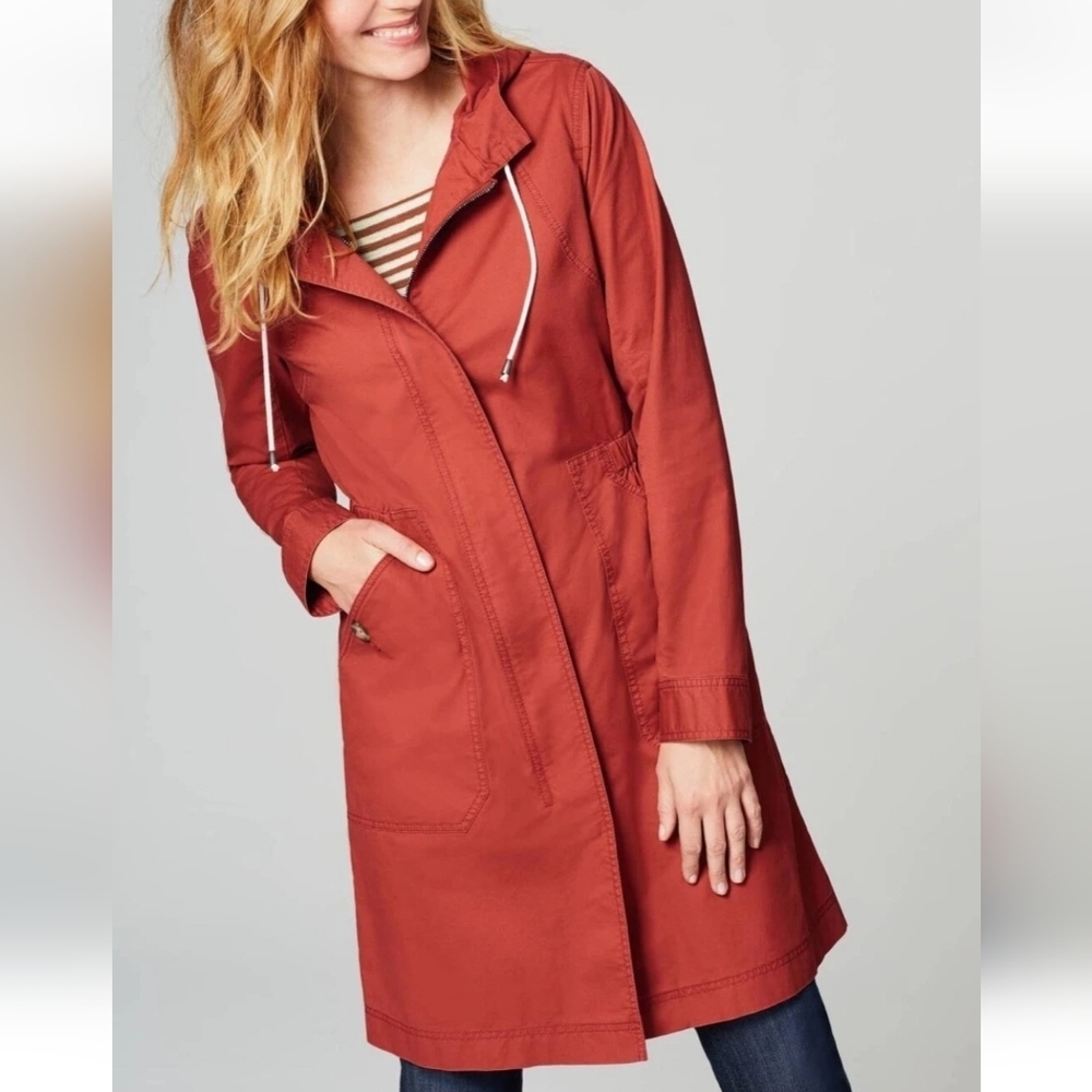 J.Jill Perfect Long Line Hooded Anorak Barn Chore Lightweight Jacket
